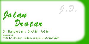 jolan drotar business card