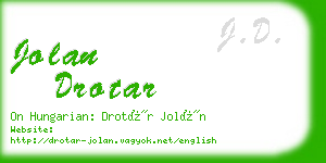 jolan drotar business card